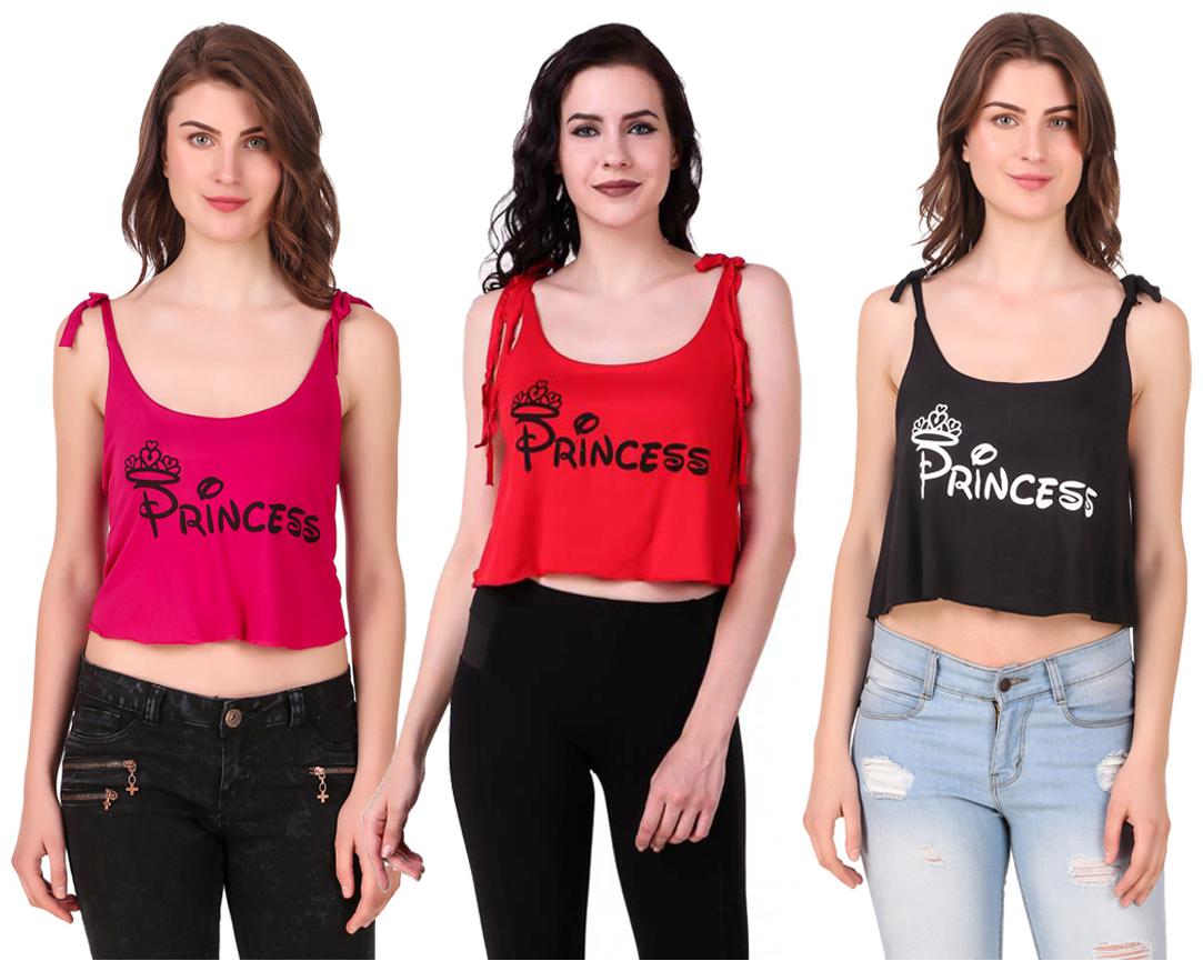 

AARYA WORLD Women Solid Crop top - Multi