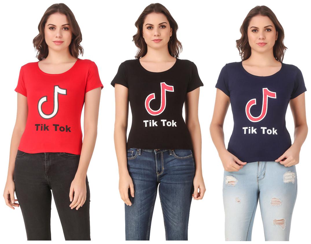 

AARYA WORLD Women Lycra Printed Multi T Shirt