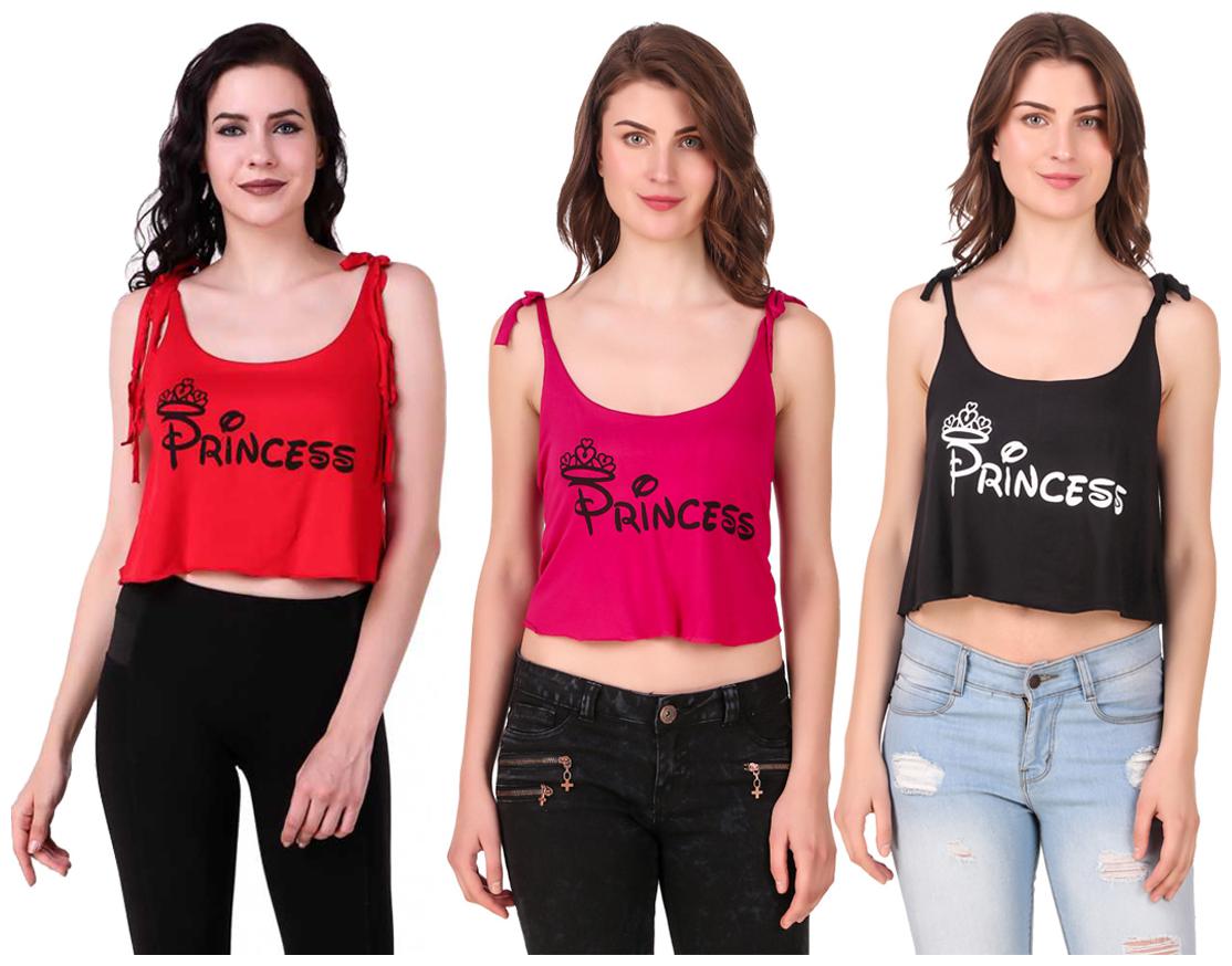 

AARYA WORLD Women Solid Crop top - Multi