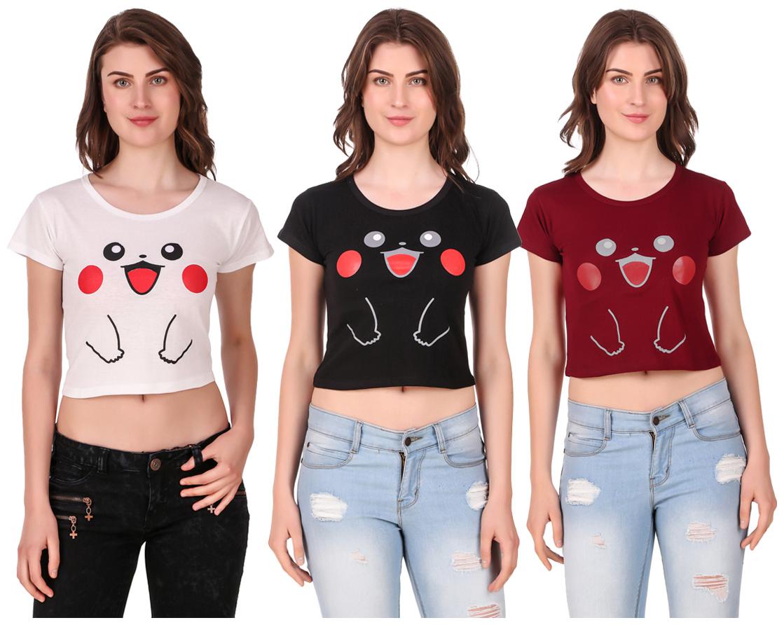 

AARYA WORLD Women Solid Crop top - Multi