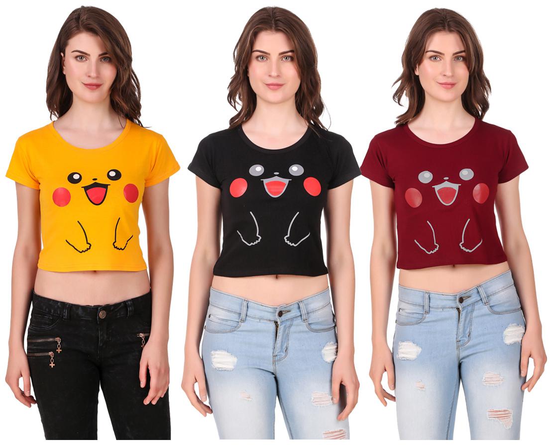 

AARYA WORLD Women Solid Crop top - Multi