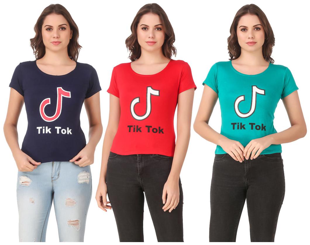 

AARYA WORLD Women Lycra Printed Multi T Shirt