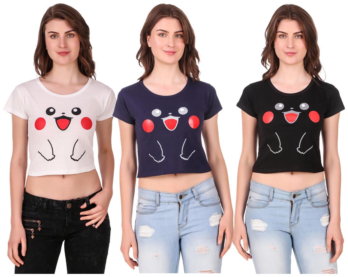 

AARYA WORLD Women Solid Crop top - Multi