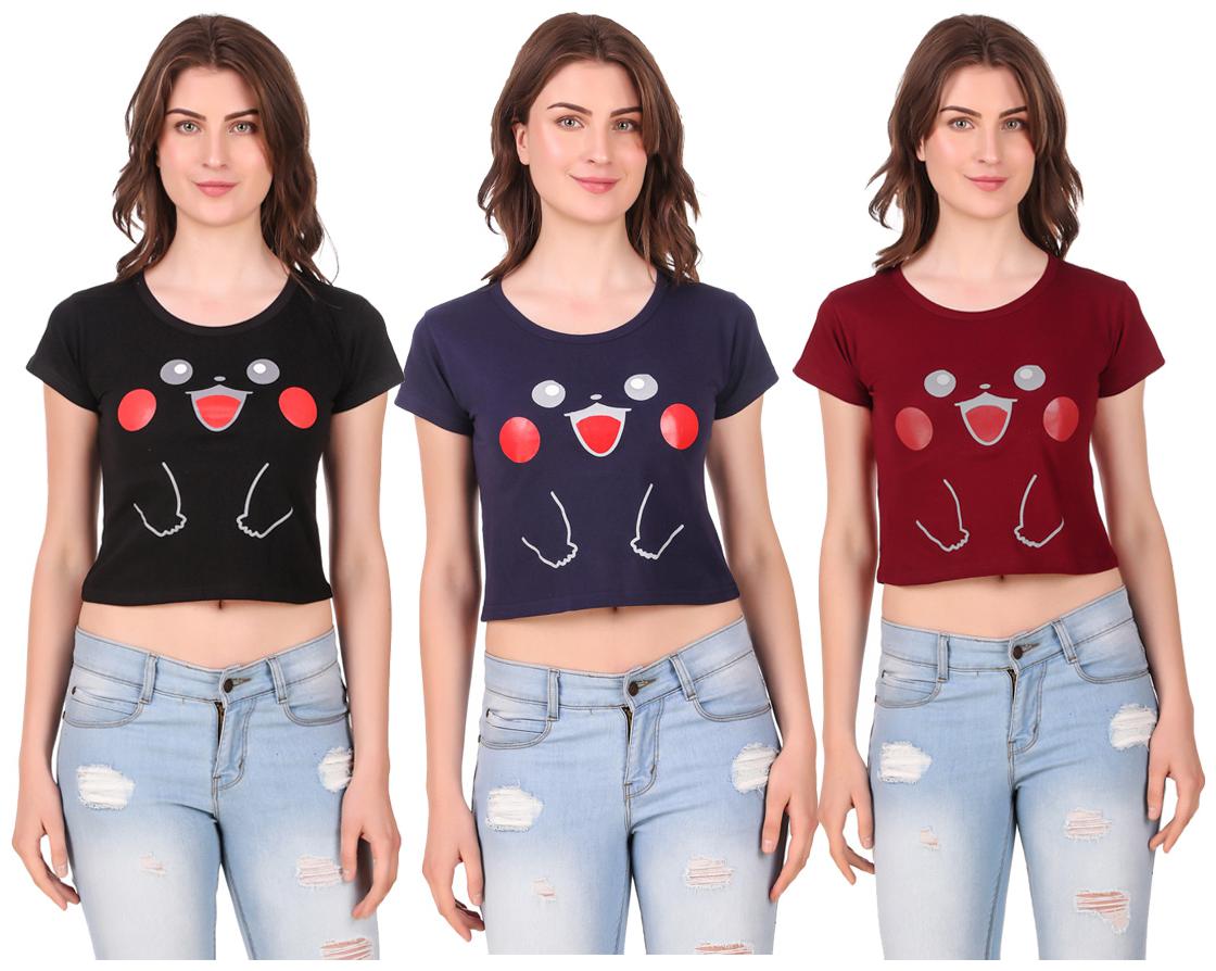 

AARYA WORLD Women Solid Crop top - Multi