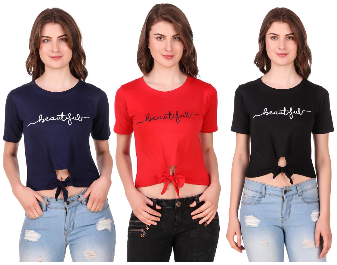 

AARYA WORLD Women Solid Crop top - Multi