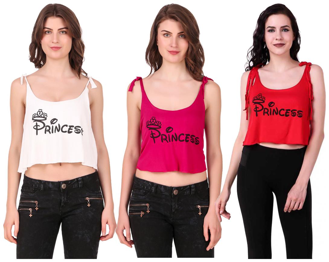 

AARYA WORLD Women Solid Crop top - Multi