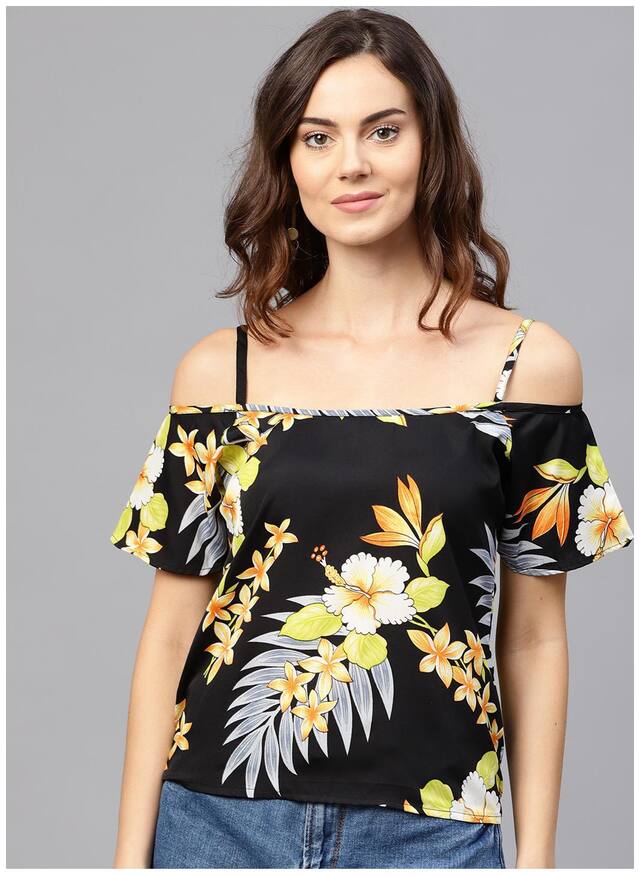 AASI- HOUSE OF NAYO Women Floral Regular top - Black