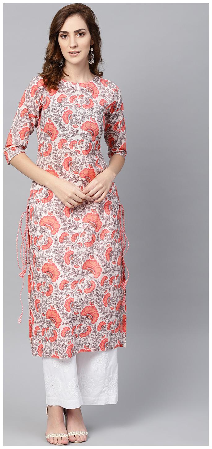 

AASI- HOUSE OF NAYO Women Multi Floral Straight Kurta