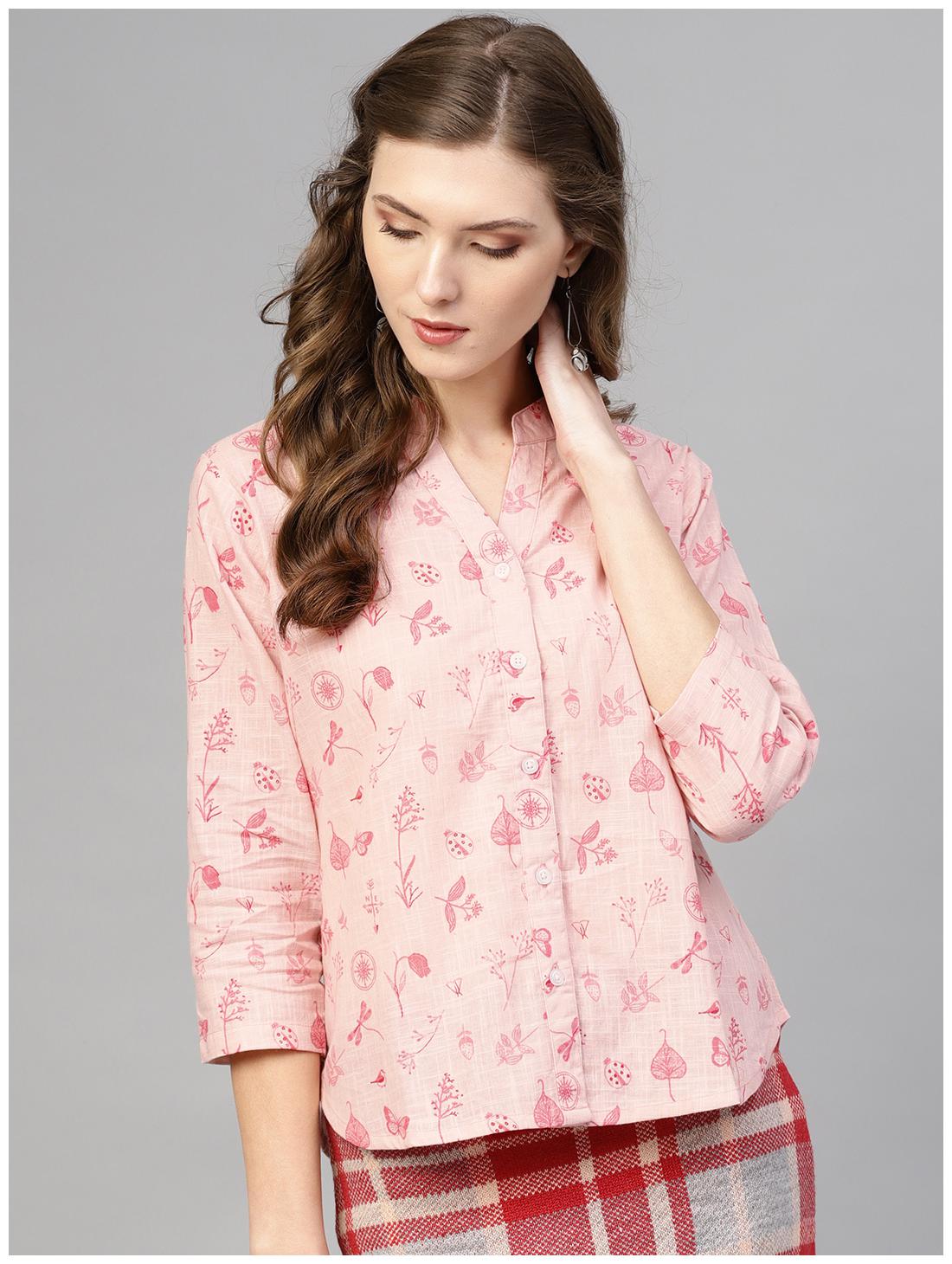 

AASI- HOUSE OF NAYO Women Cotton Shirt Style -Pink