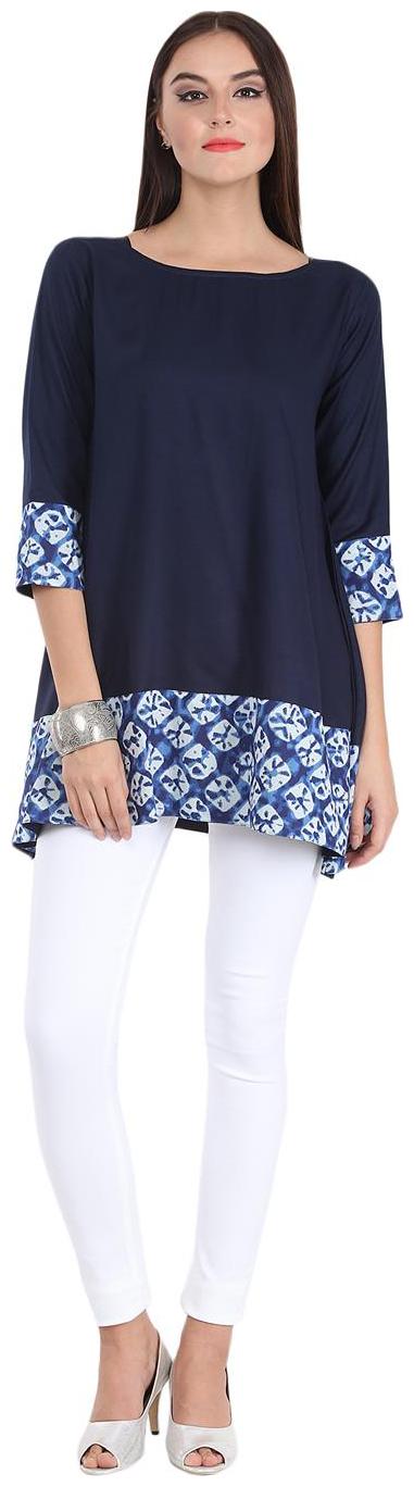

AASI- HOUSE OF NAYO Women Solid Regular top - Blue