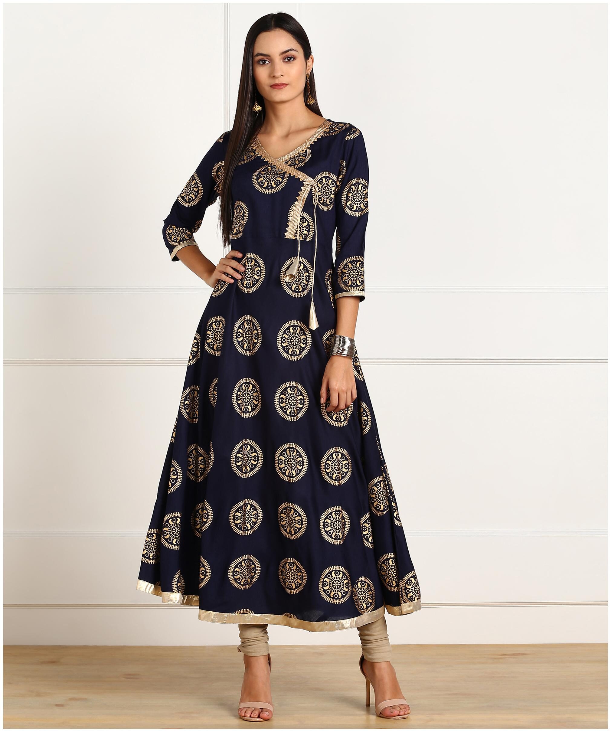 

Aasiya Women Blue Printed Anarkali Kurta
