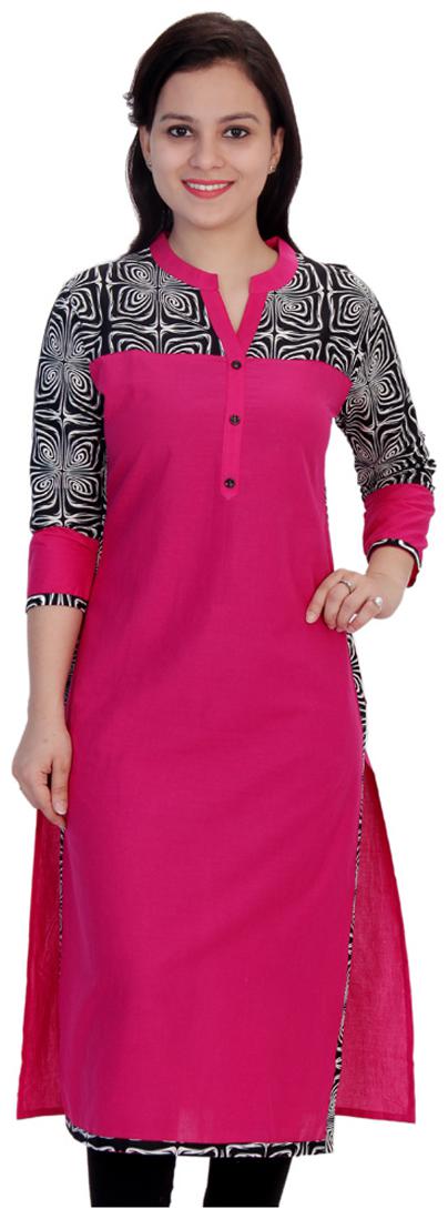 

Aasiya Women Pink Printed Straight Kurta