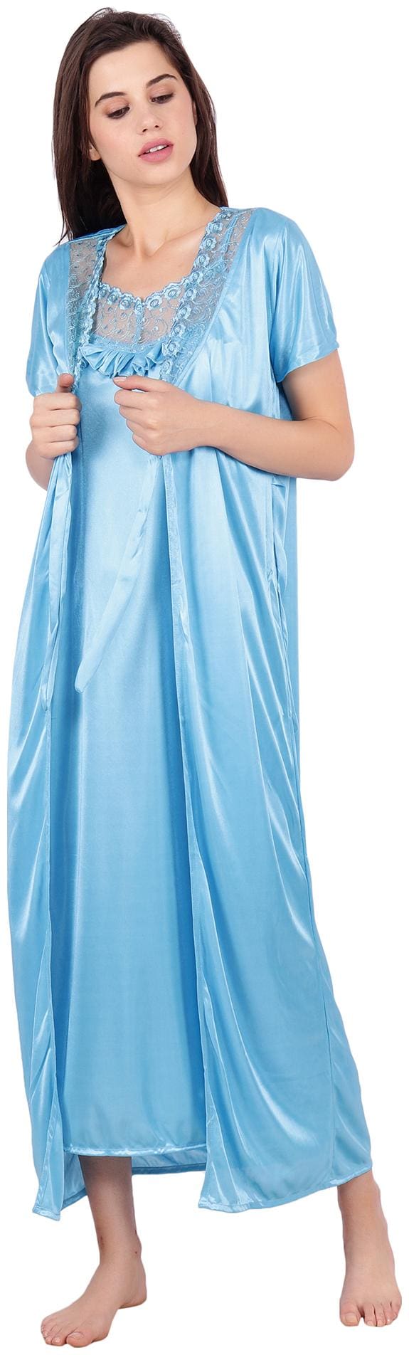 ABACADA'S GAJAB Blue Nighty with Robe
