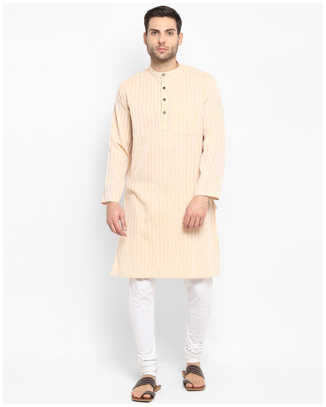 

Abhiyuthan Men Beige Regular Fit Kurta