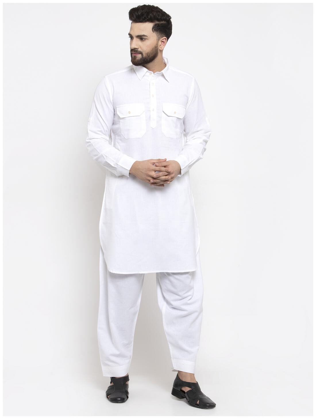 

Abhiyuthan Men White Regular Fit Kurta