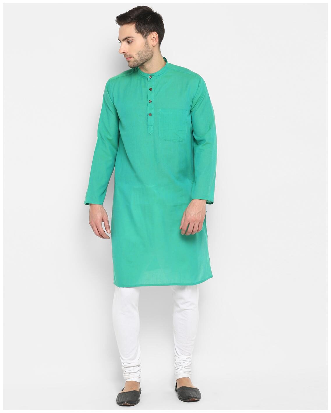 

Abhiyuthan Men Turquoise Regular Fit Kurta