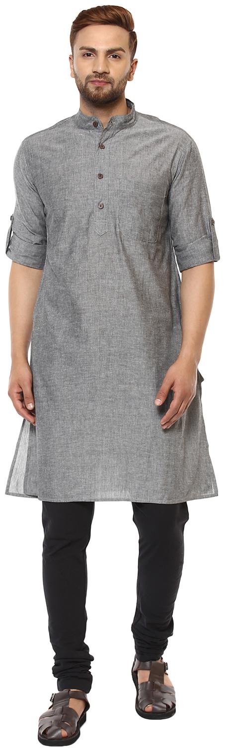 

Abhiyuthan Men Grey Regular Fit Kurta