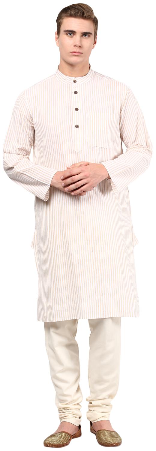 

Abhiyuthan Men Beige Regular Fit Kurta