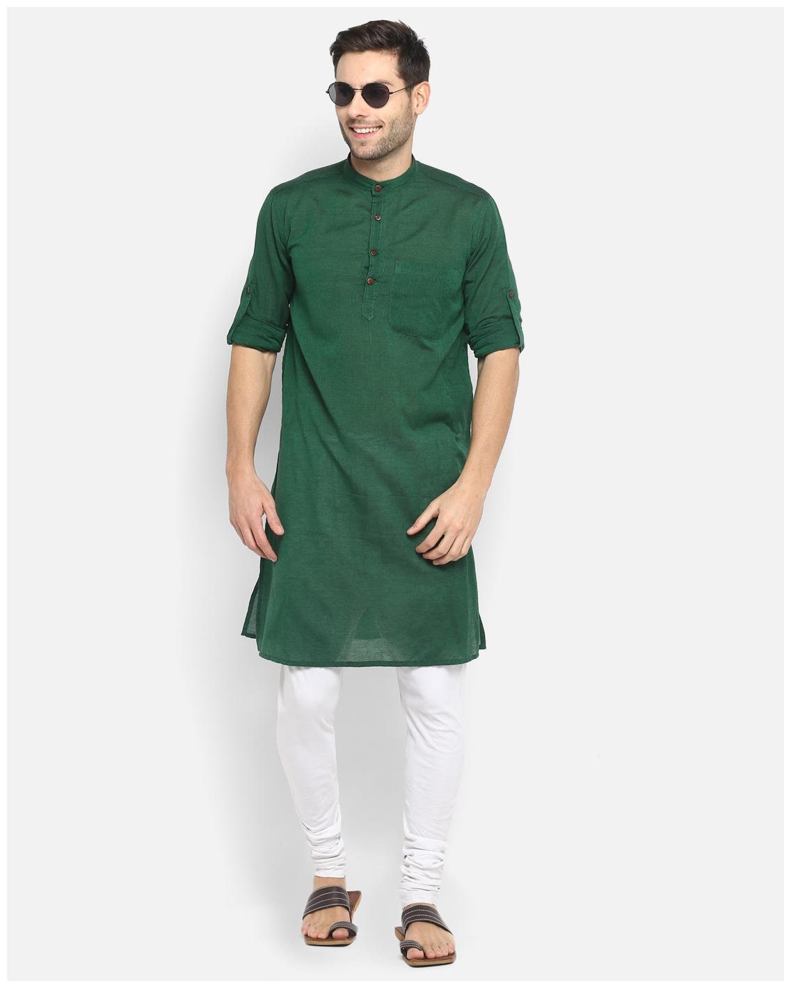 

Abhiyuthan Men Green Regular Fit Kurta