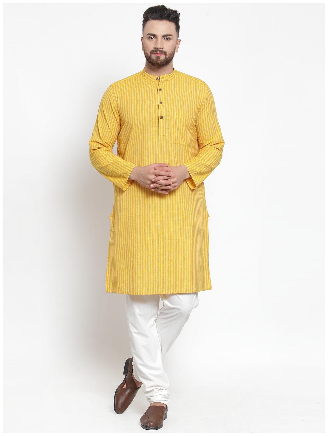 

Abhiyuthan Men Yellow Regular Fit Kurta