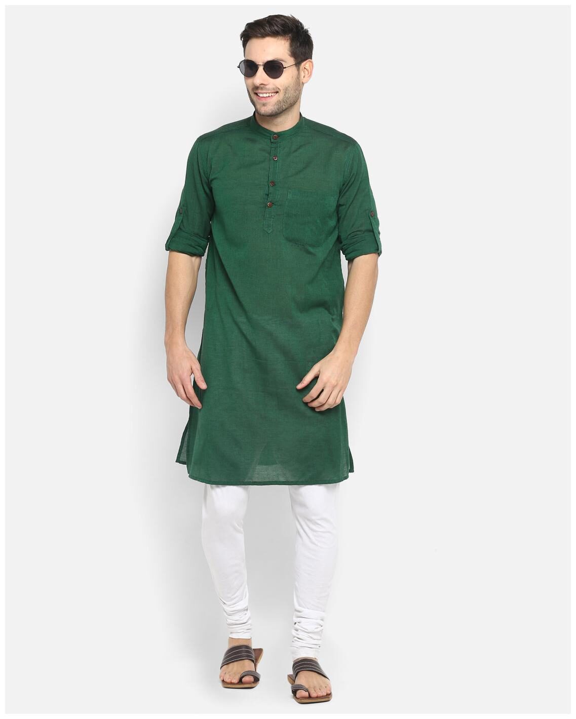 

Abhiyuthan Men Green Regular Fit Kurta