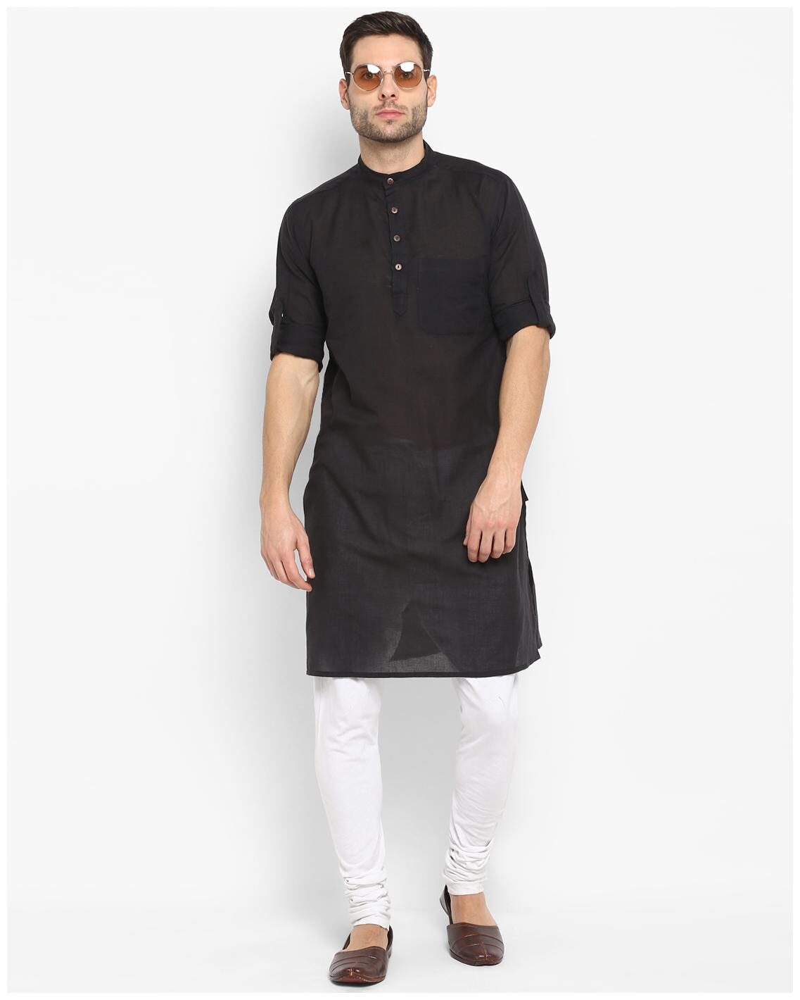 

Abhiyuthan Men Black Regular Fit Kurta