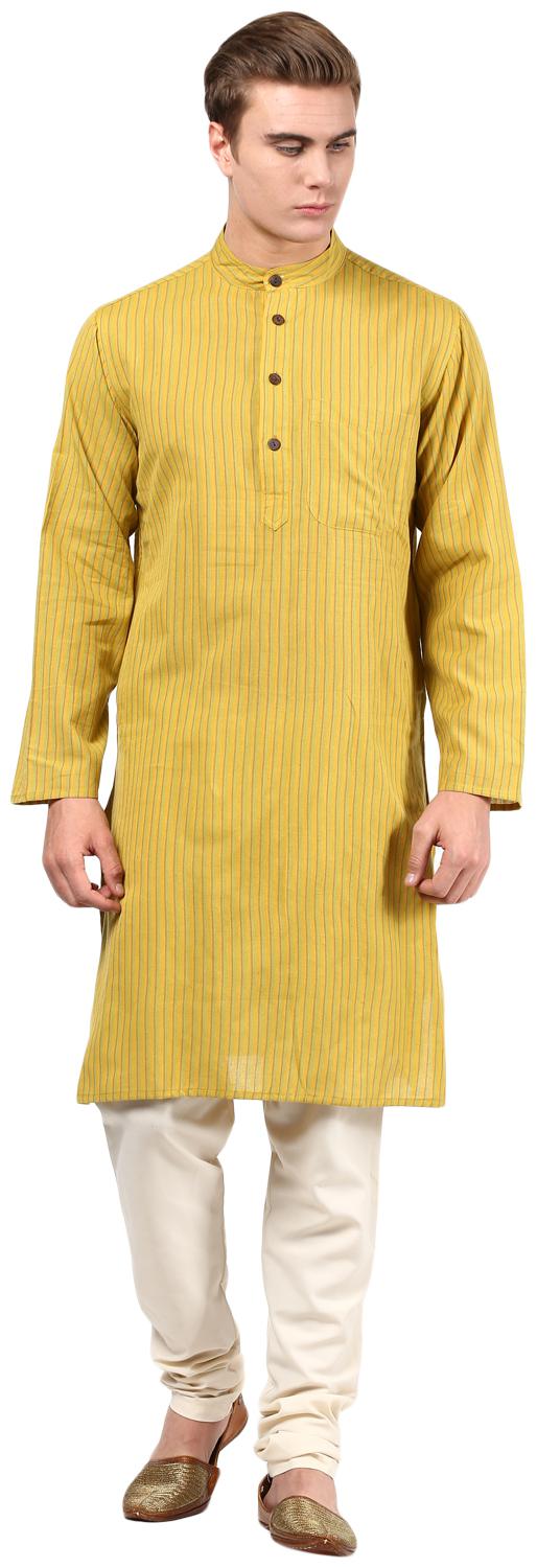 

Abhiyuthan Men Yellow Regular Fit Kurta