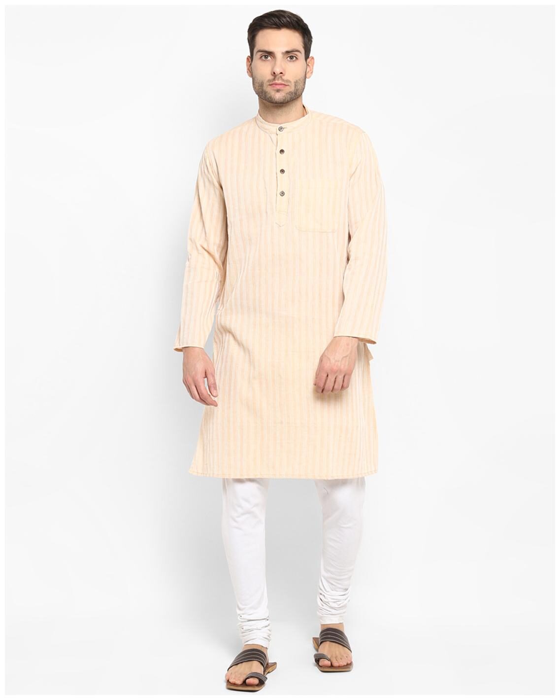 

Abhiyuthan Men Beige Regular Fit Kurta