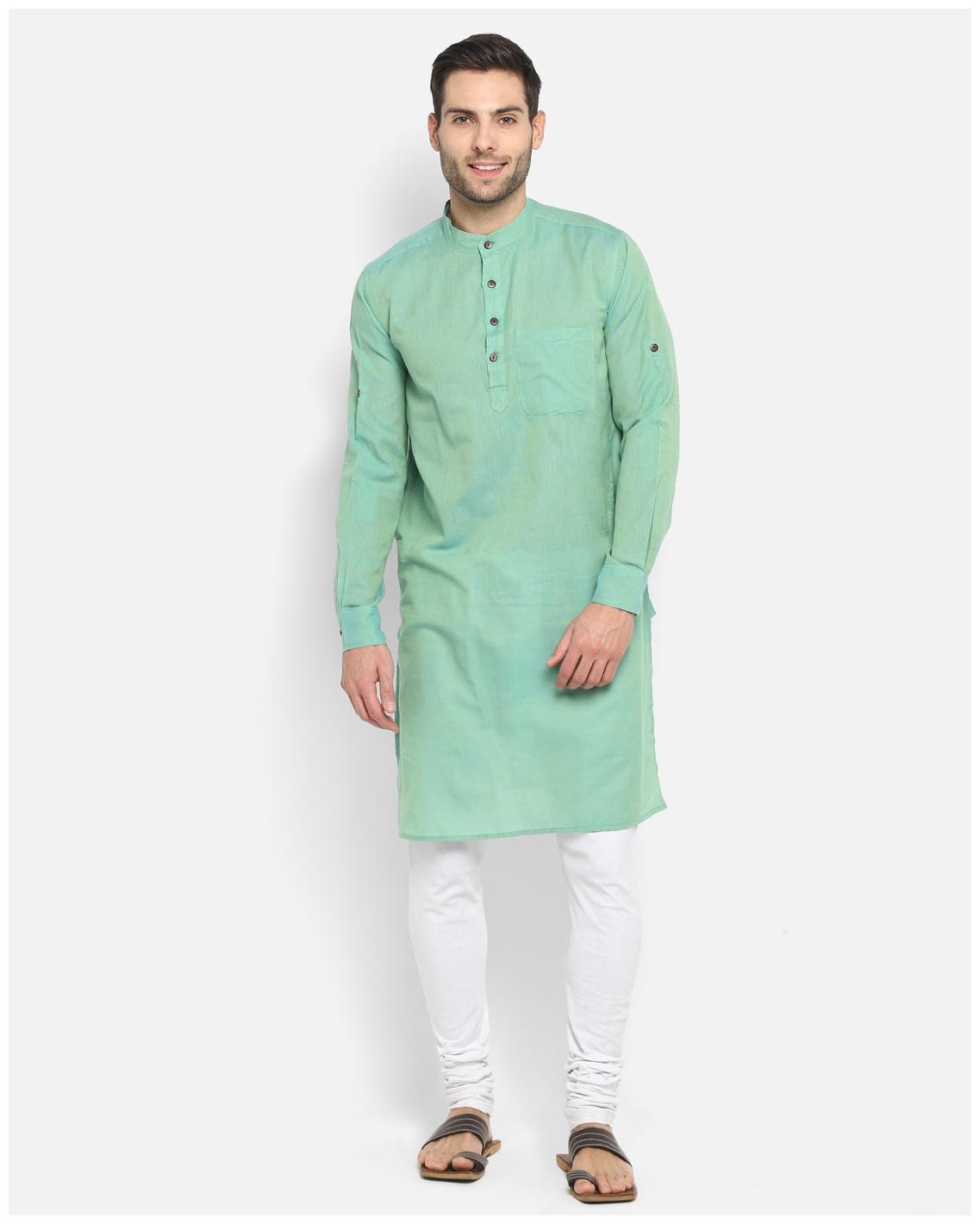 

Abhiyuthan Men Green Regular Fit Kurta