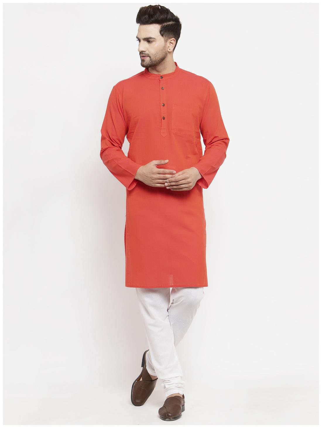 

Abhiyuthan Men Red Regular Fit Kurta