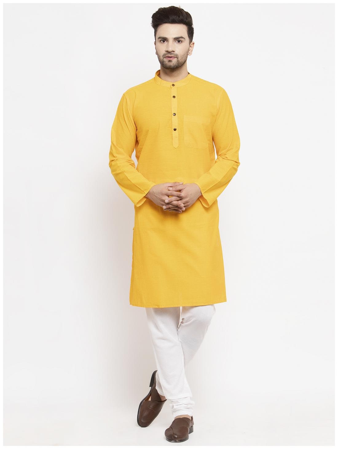 

Abhiyuthan Men Yellow Regular Fit Kurta