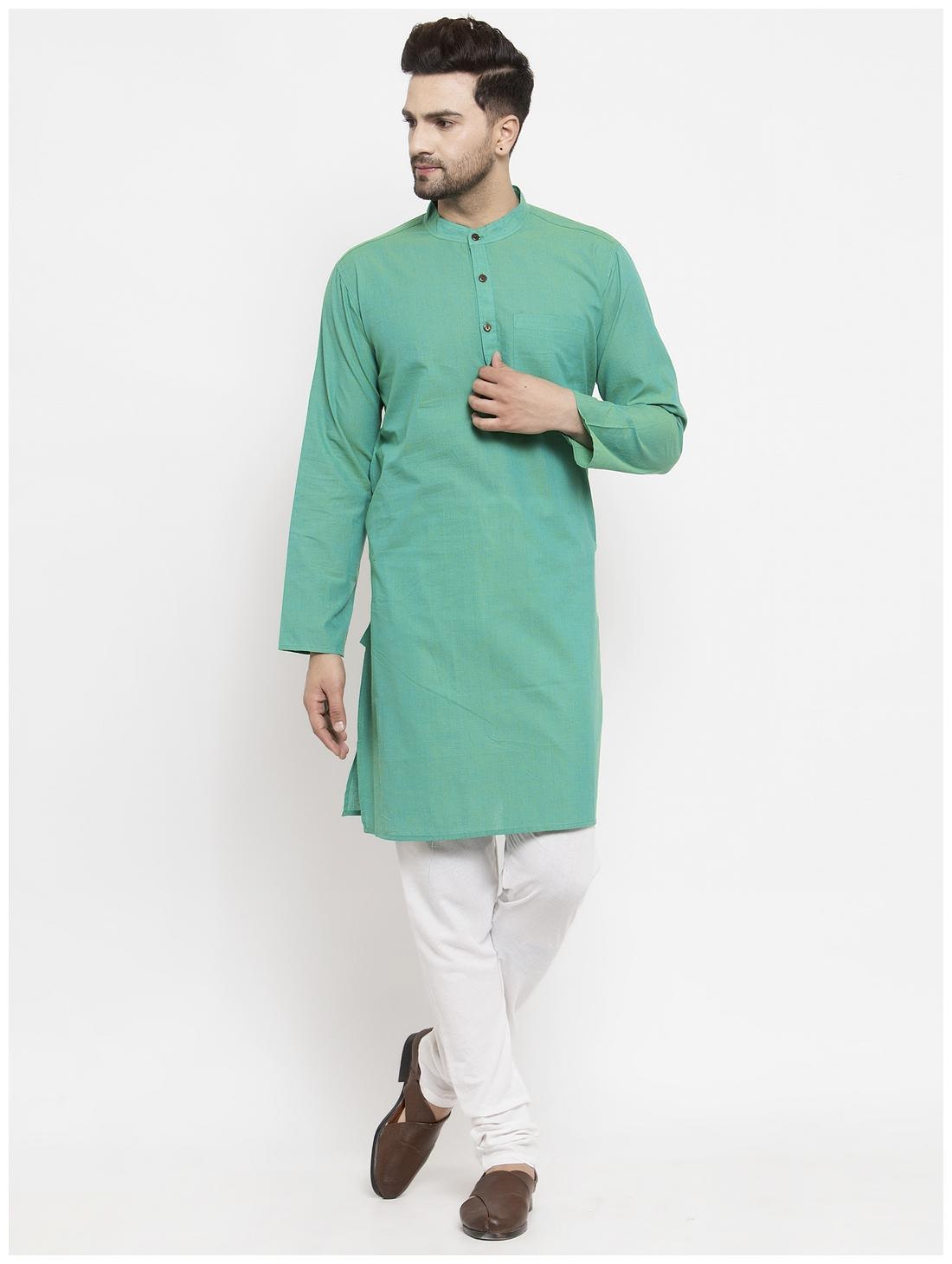 

Abhiyuthan Men Turquoise Regular Fit Kurta