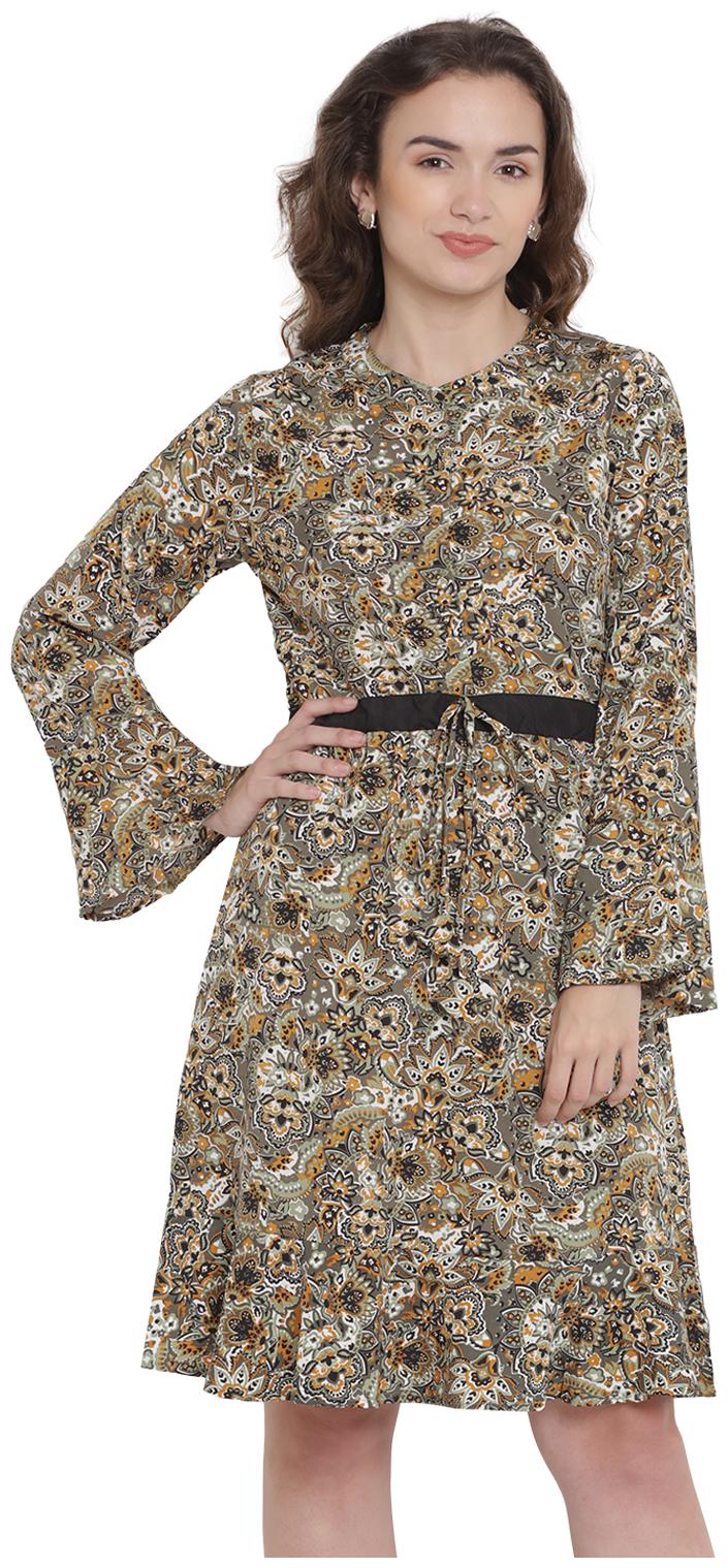 

Abiti Bella Green Floral Fit flare dress