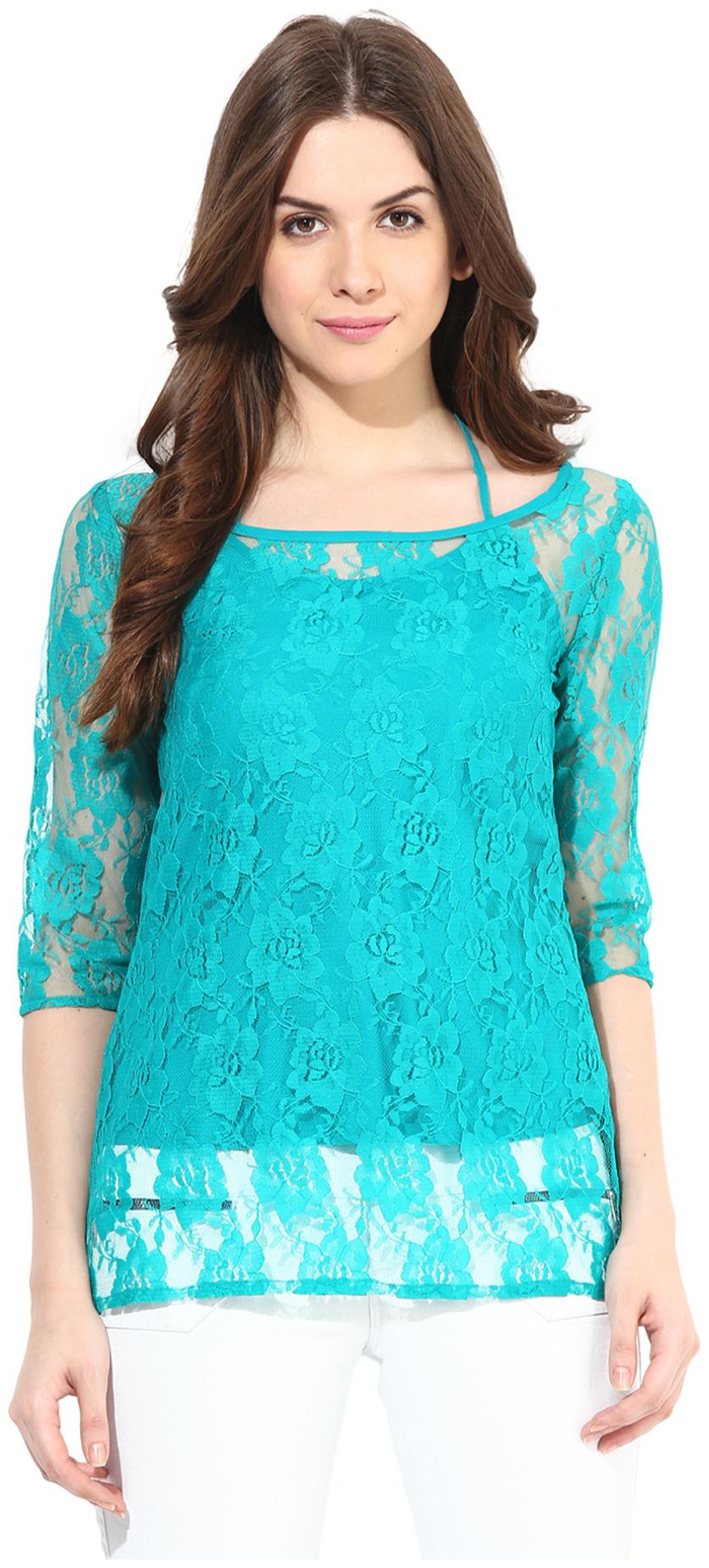 

Abiti Bella Green Lace Top