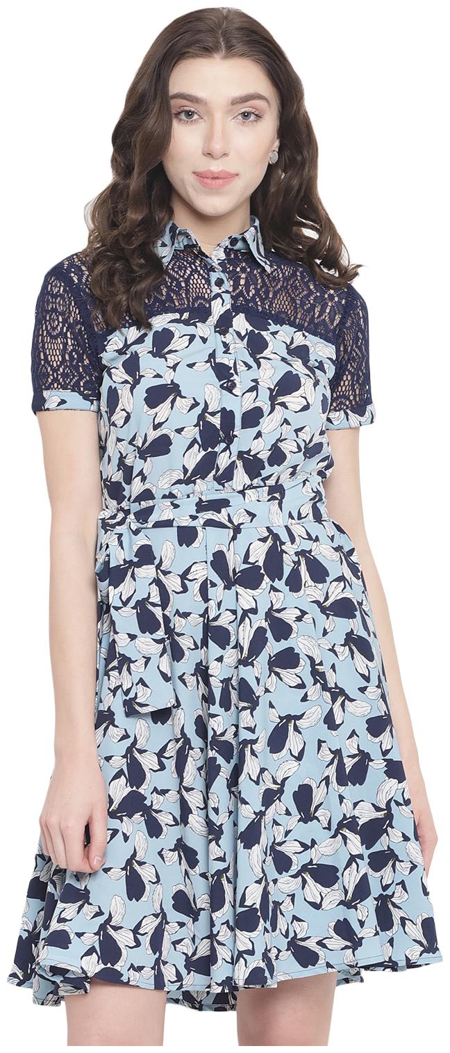 

Abiti Bella Blue Floral Fit flare dress