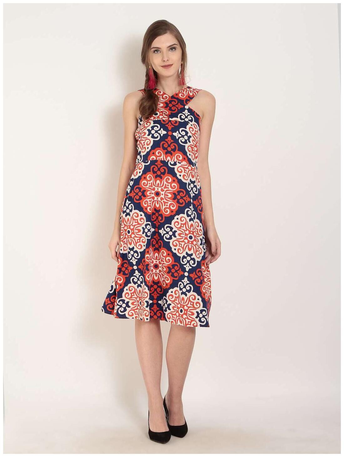 

Abiti Bella Pink Printed A-line dress
