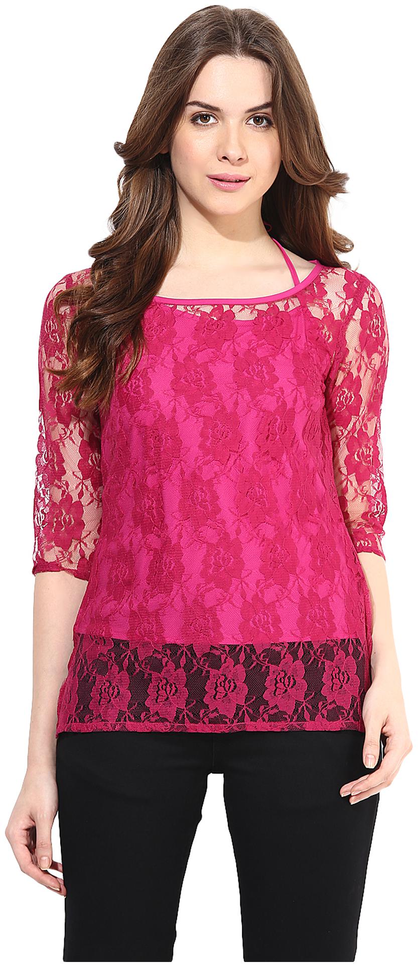 

Abiti Bella Women Printed Regular top - Pink