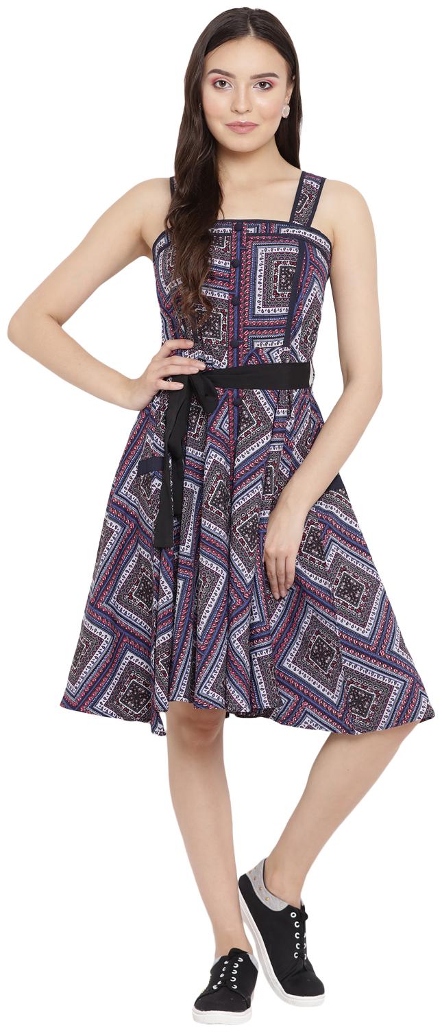 

Abiti Bella Multi Printed Fit flare dress