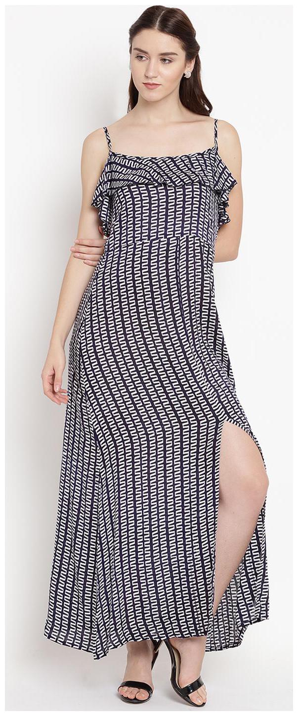 

Abiti Bella Blue Graphic Maxi dress