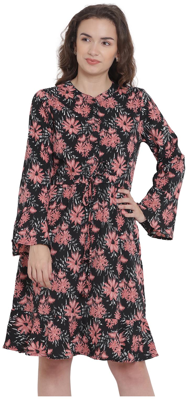 

Abiti Bella Black Floral Fit flare dress
