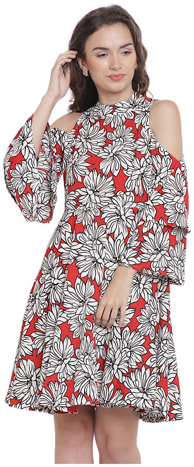 

Abiti Bella Red Floral Fit flare dress