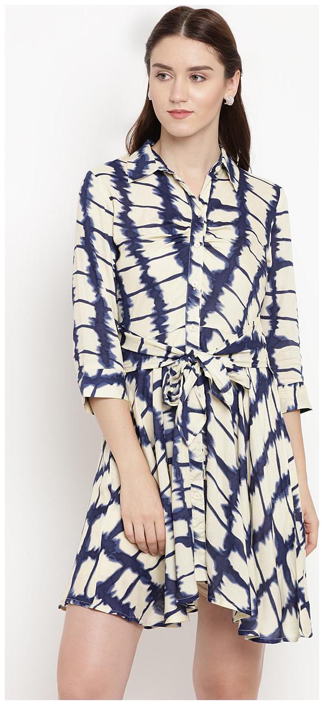 

Abiti Bella Blue Abstract Fit flare dress