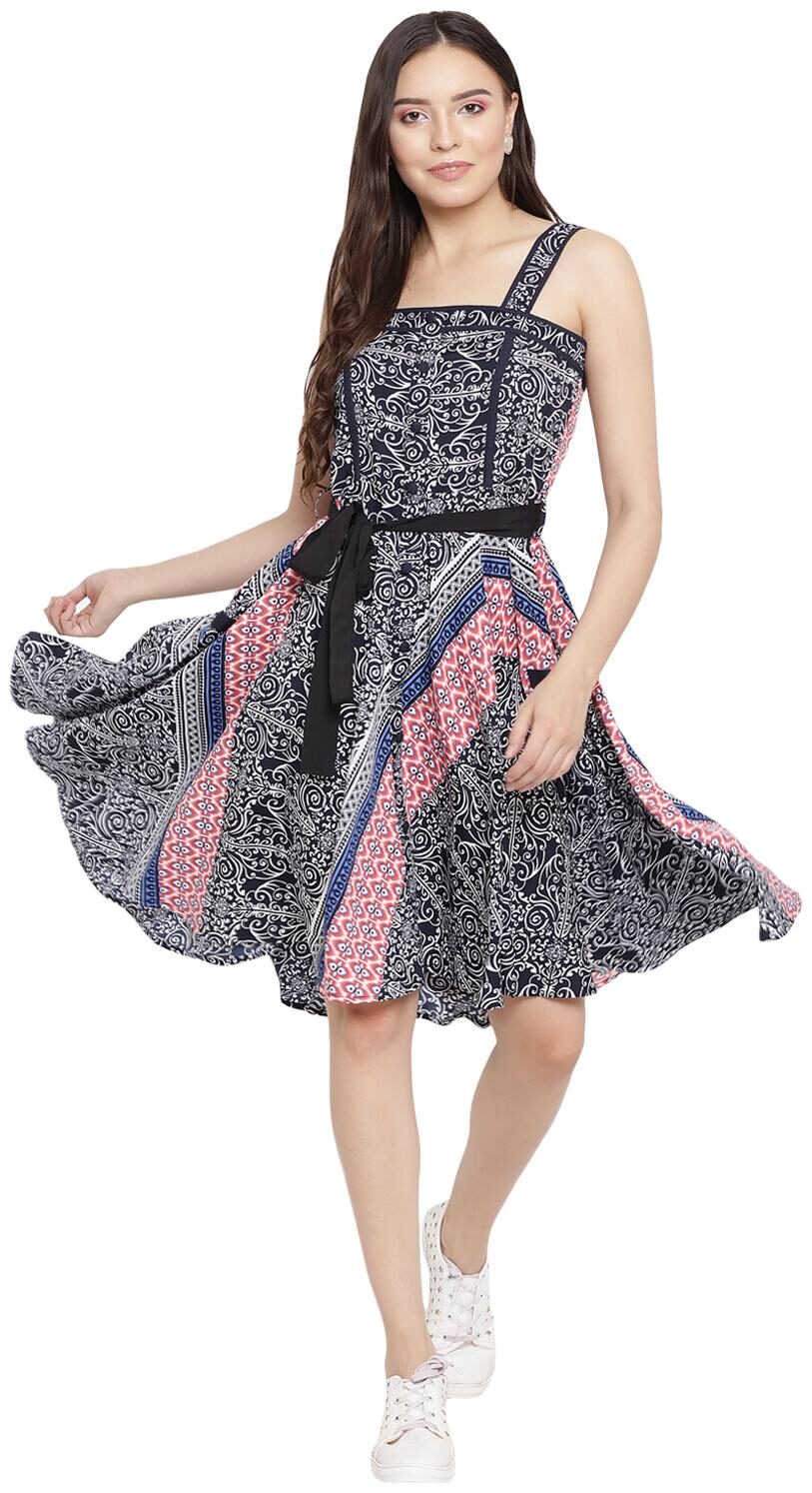

Abiti Bella Multi Printed Fit flare dress