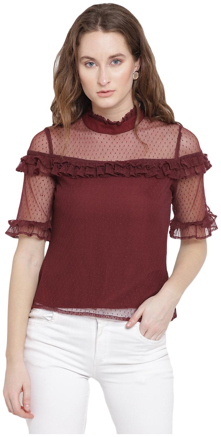 

Abiti Bella Women Floral Regular top - Maroon