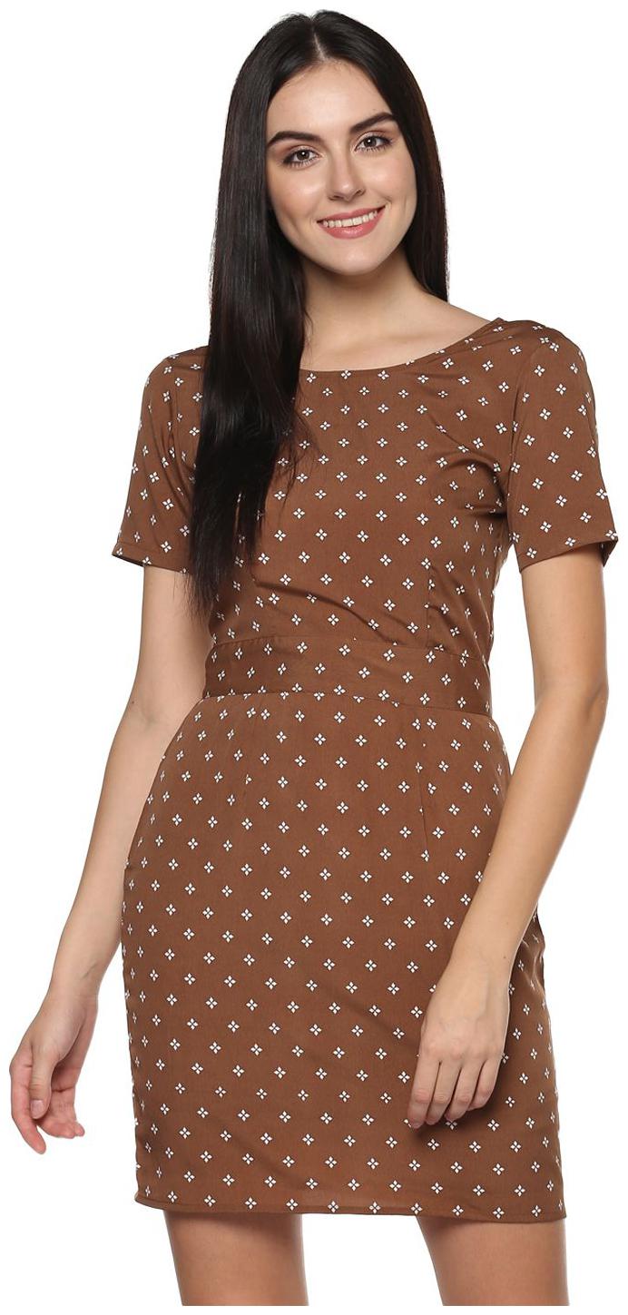 

Abiti Bella Brown Printed Fit flare dress