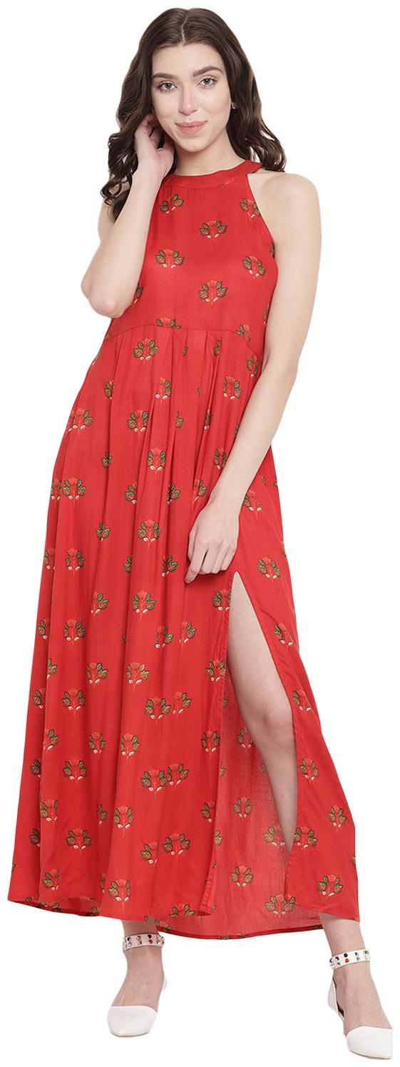 

Abiti Bella Red Floral Maxi dress
