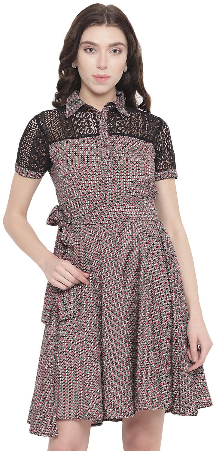 

Abiti Bella Multi Geometric Fit flare dress