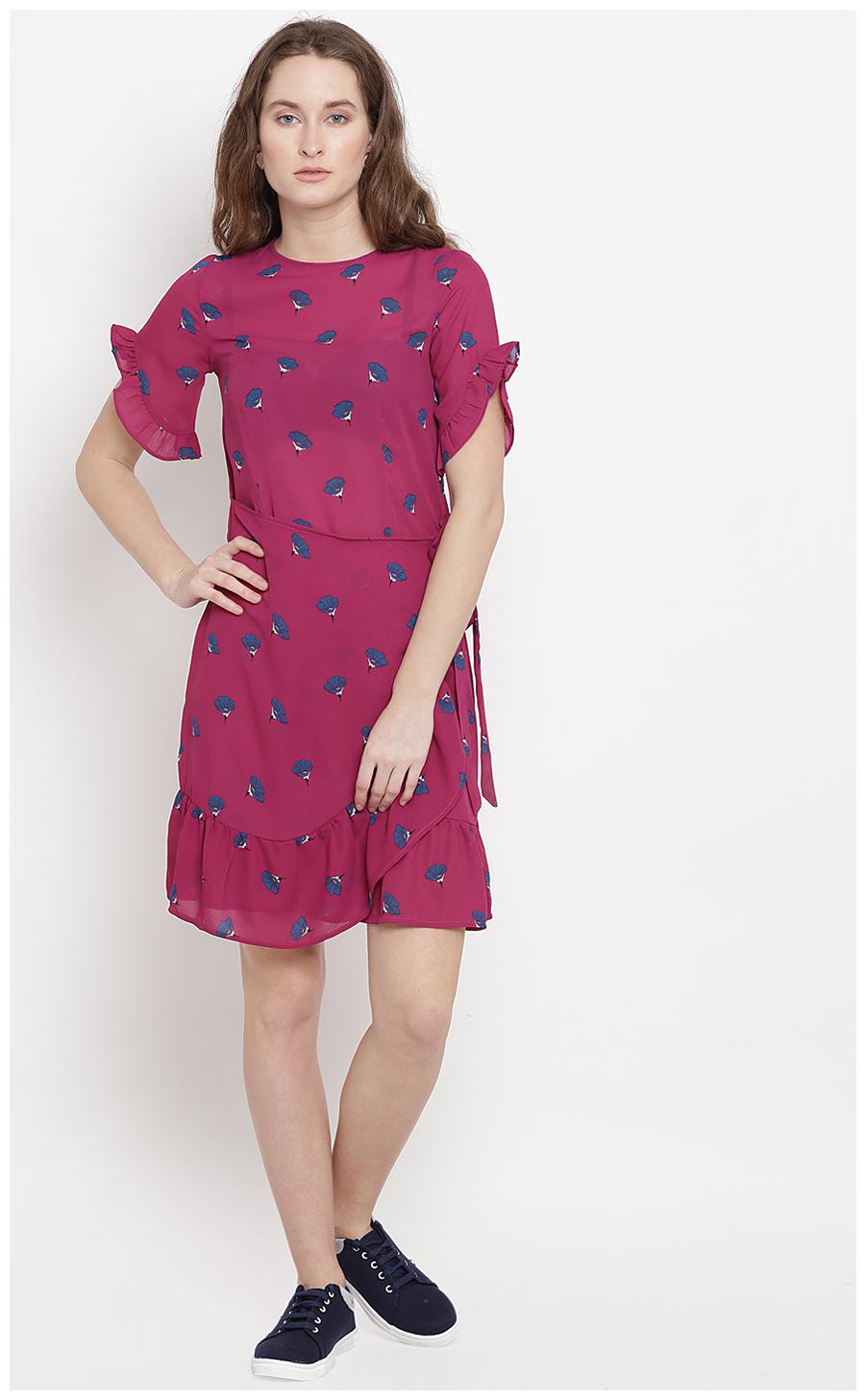 

Abiti Bella Pink Floral Wrap dress