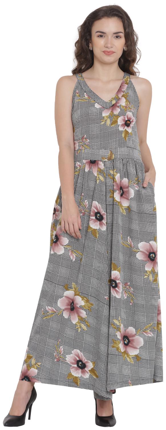 

Abiti Bella Floral Jumpsuit - Grey