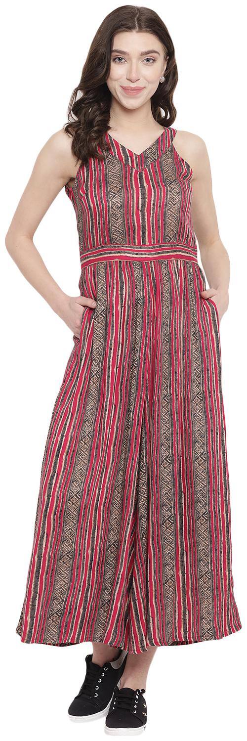 Abiti Bella Striped Jumpsuit - Pink